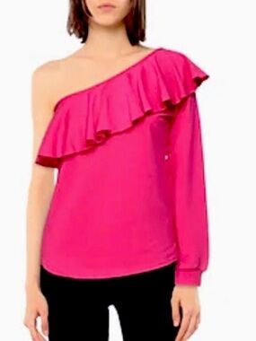 J. Crew One-Shoulder 100% Silk Blouse